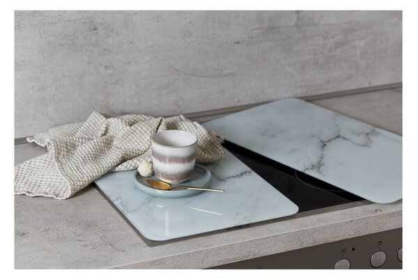 Set od 2 staklena zaštitna poklopca za štednjak Wenko Marble, 52 x 30 cm