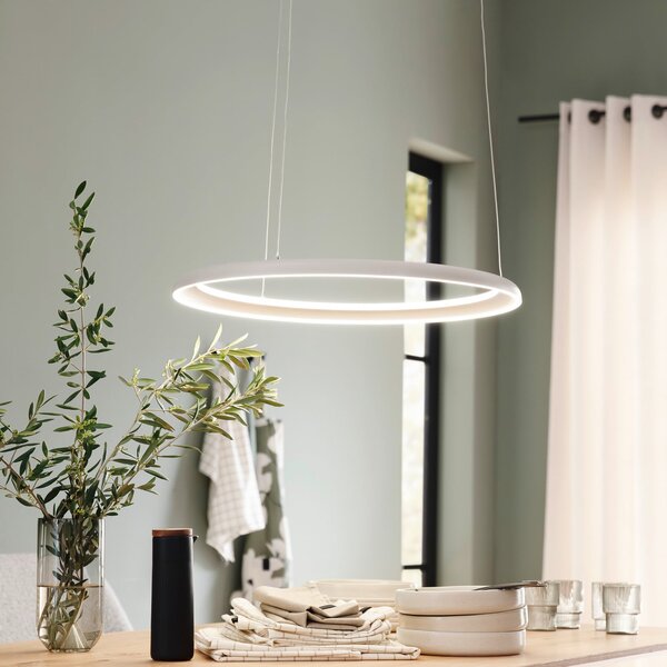 Schöner Wohnen LED viseća svjetiljka QUILLO, bež, Ø 60 cm, metal, s prigušivačem, prigušiva, Bež, Dnevni boravak/blagovaonica, Aluminij