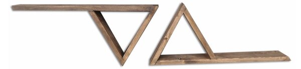 Set s 2 drvene zidne police Triangles