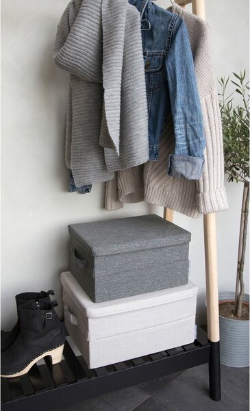 Bež tekstilna kutija za pohranu s poklopcem 40x30x22 cm Soft Storage – Bigso