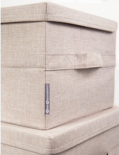 Bež tekstilna kutija za pohranu s poklopcem 40x30x22 cm Soft Storage – Bigso