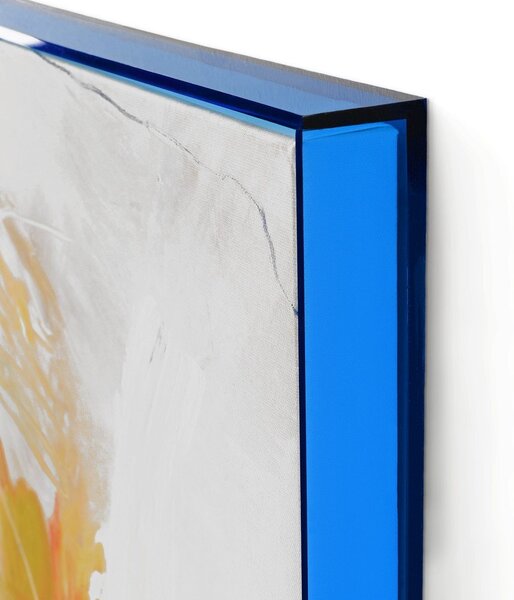 Slika s ručno oslikanim elementima 102x102 cm Confidential Blue – Malerifabrikken