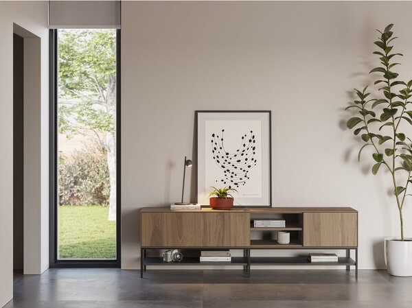 TV komoda u dekoru hrasta u prirodnoj boji 180x55x35 cm Amira – Marckeric