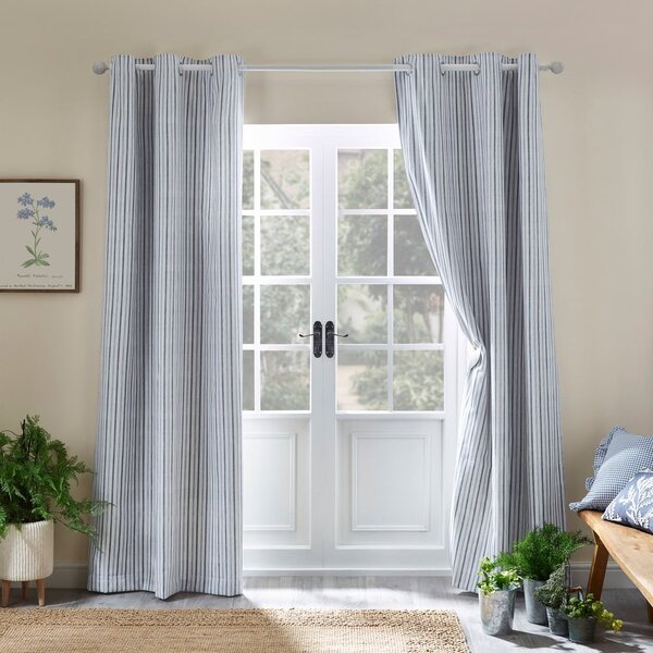 Plave zavjese u setu 2 kom 229x229 cm Logan Stripe – Catherine Lansfield