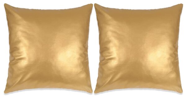 VidaXL Set jastuka od PU kože 2 kom 45x45 cm boja zlata