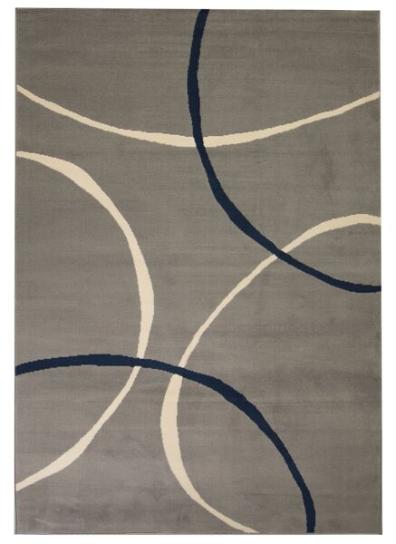 VidaXL Moderni tepih s uzorkom krugova 80 x 150 cm sivi