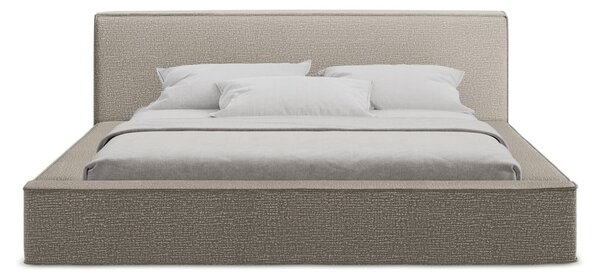 Taupe tapecirani bračni krevet s prostorom za odlaganje i okvirom od letvica 180x200 cm Noho - Makamii