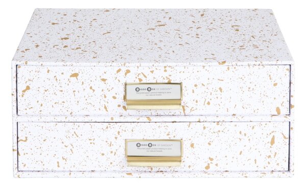 Kutija s 2 ladice u zlatno-bijeloj boji Bigso Box of Sweden Birger