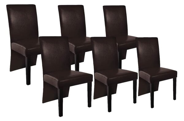VidaXL Blagovaonske stolice od umjetne kože 6 kom tamno smeđe