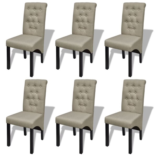 VidaXL Blagovaonske stolice od tkanine 6 kom bež