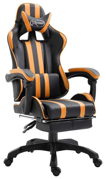 VidaXL Igraća stolica od umjetne kože s osloncem za noge narančasta