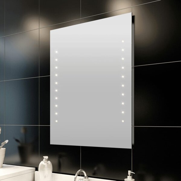 VidaXL Zidno Ogledalo za kupaonicu s LED svjetlom 60 x 80 cm (D x Š)