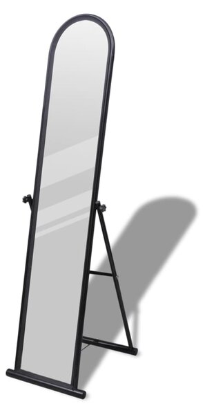 VidaXL Crno stajaće ogledalo puna dužina, pravokutno