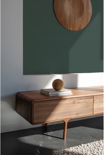 Smeđa TV komoda od punog oraha 220x45x45 cm Fawn – Gazzda