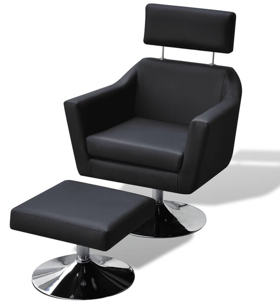 VidaXL TV fotelja od umjetne kože crna