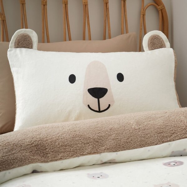 Smeđa/krem dječja posteljina za krevet za jednu osobu od mikropliša 135x200 cm Cosy Bear – Catherine Lansfield