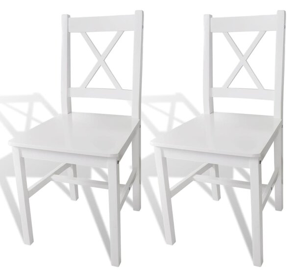 VidaXL Blagovaonske stolice od borovine 2 kom bijele