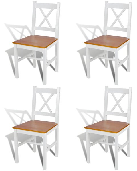 VidaXL Blagovaonske stolice od borovine 4 kom bijele