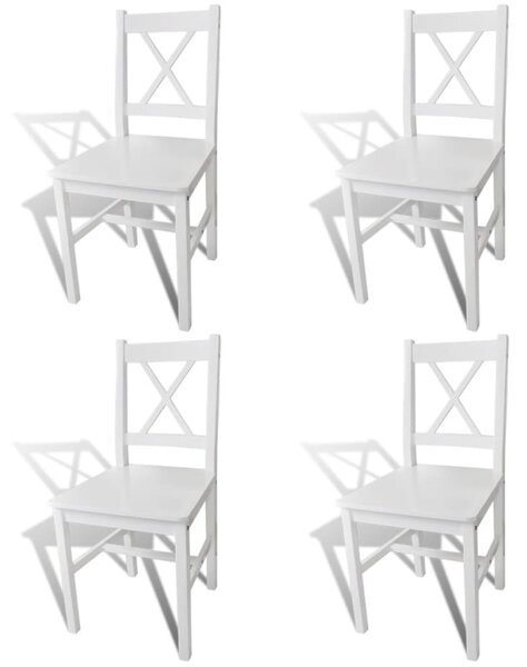VidaXL Blagovaonske stolice od borovine 4 kom bijele
