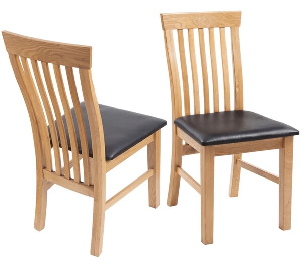 VidaXL Blagovaonske stolice od masivne hrastovine i umjetne kože 4 kom