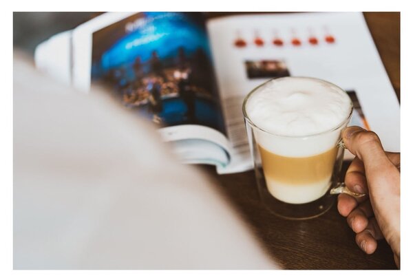 Staklene šalice u setu 2 kom za cappuccino/s dvostrukom stijenkom 350 ml – Vialli Design