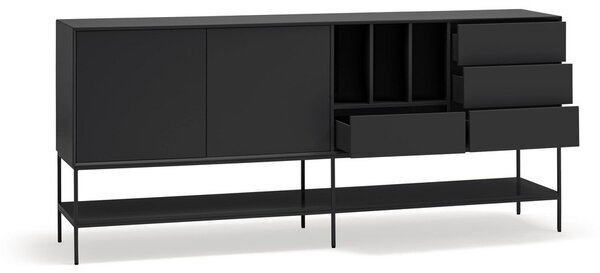 Crna komoda 220x98x45 cm Platt – Teulat