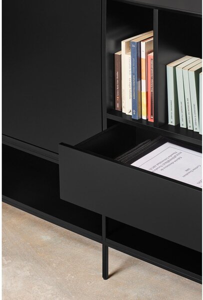 Crna komoda 220x98x45 cm Platt – Teulat
