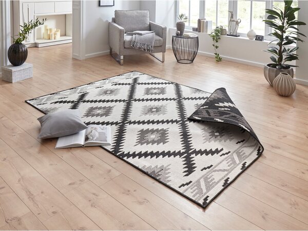 Tepih za eksterijer crno-bež boje NORTHRUGS Malibu, 170 x 120 cm