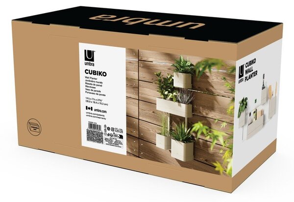 Plastične posude za cvijeće u setu 4 kom za bilje/viseće i zidne Cubiko – Umbra