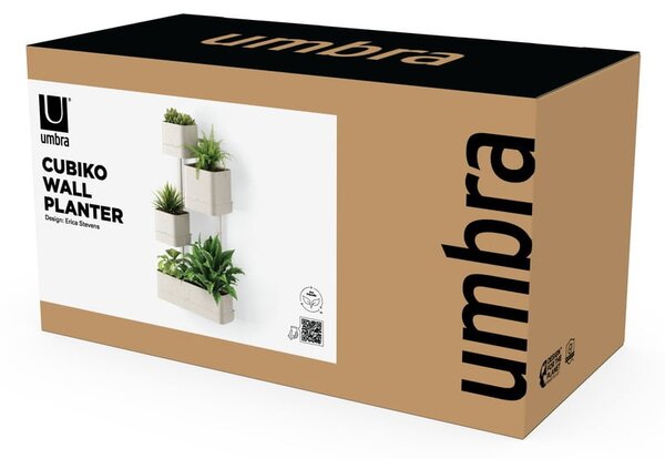Plastične posude za cvijeće u setu 4 kom za bilje/viseće i zidne Cubiko – Umbra
