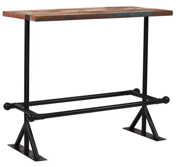 Barski stol od masivnog obnovljenog drva 120 x 60 x 107 cm višebojni