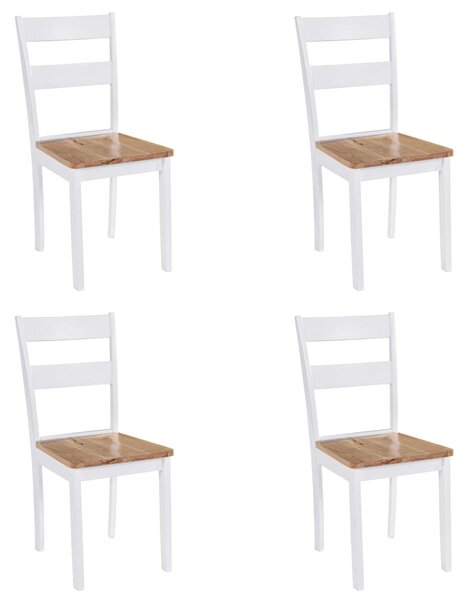 VidaXL Blagovaonske stolice od masivnog drva kaučukovca 4 kom bijele