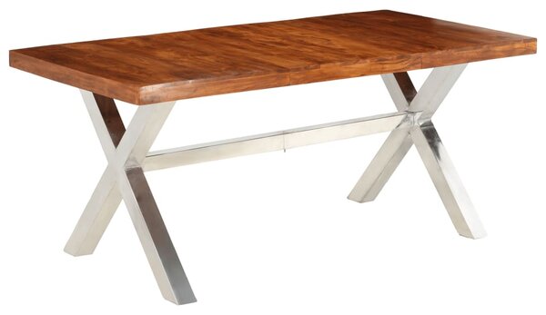VidaXL Blagovaonski stol od masivnog drva s obradom od šišama 180 x 90 x 76 cm