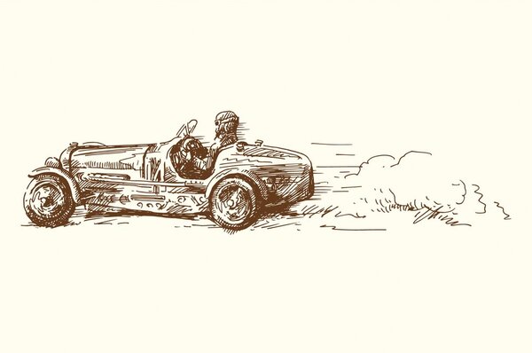 Tapeta retro trkaći automobil