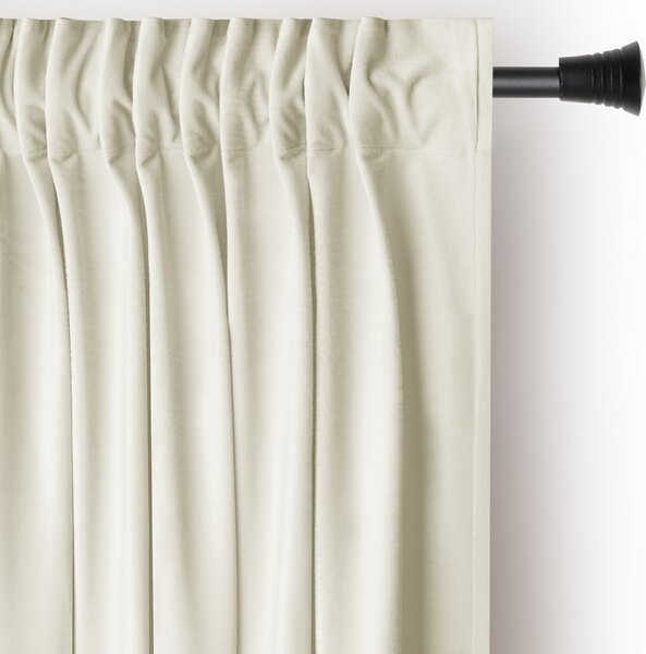 Krem zavjesa za djelomično zamračenje od samta 140x245 cm Pleat – Restilo