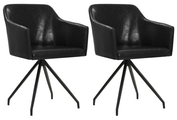 VidaXL Blagovaonske stolice od umjetne kože 2 kom okretne crne