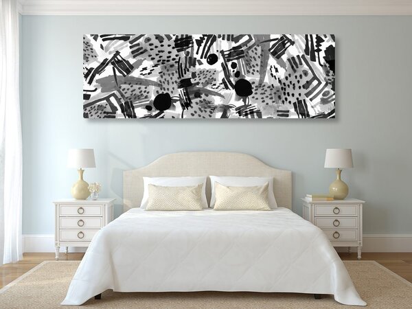 Slika crno-bijela pop art apstrakcija