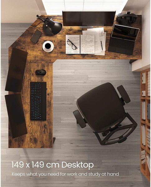 Kutni stol, računalni stol u obliku slova L, uredski stol 140 x 140 x 75 cm