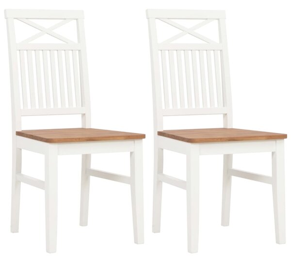 VidaXL Blagovaonske stolice od hrastovine 2 kom bijele