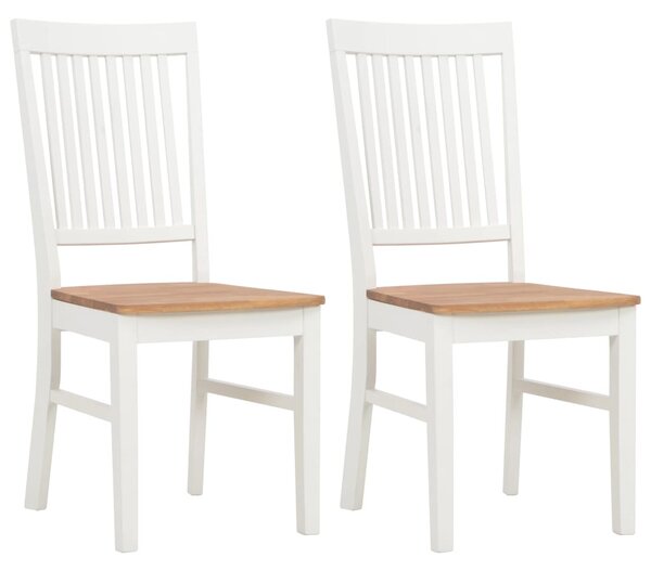 VidaXL Blagovaonske stolice od hrastovine 2 kom bijele