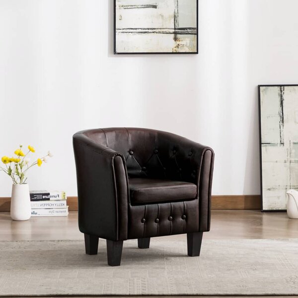 VidaXL Fotelja od umjetne kože smeđa
