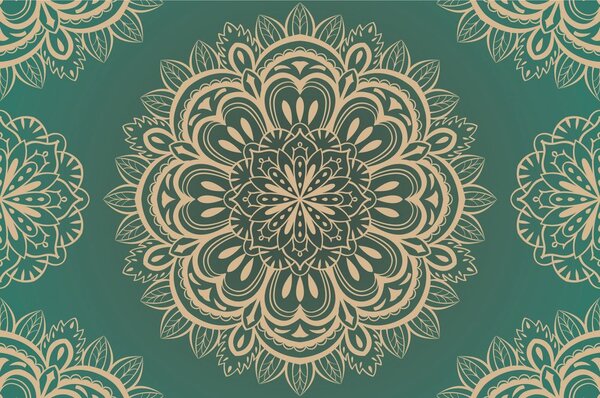 Tapeta Mandala na tirkiznoj pozadini