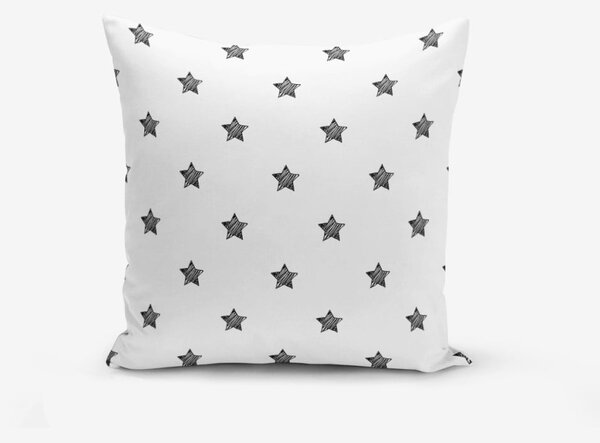 Crno-bijela jastučnica s primjesom pamuka Minimalist Cushion Covers White Background Star, 45 x 45 cm