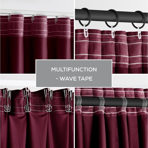 Bordo zavjesa za djelomično zamračenje od samta 140x245 cm Pleat – Restilo