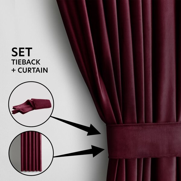 Bordo zavjesa za djelomično zamračenje od samta 140x245 cm Pleat – Restilo