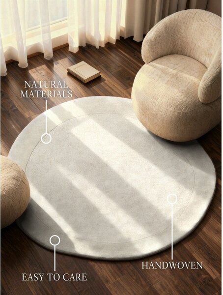 Krem ručno rađen okrugao tepih od mješavine vune ø 160 cm Kari Organic – Villeroy&Boch