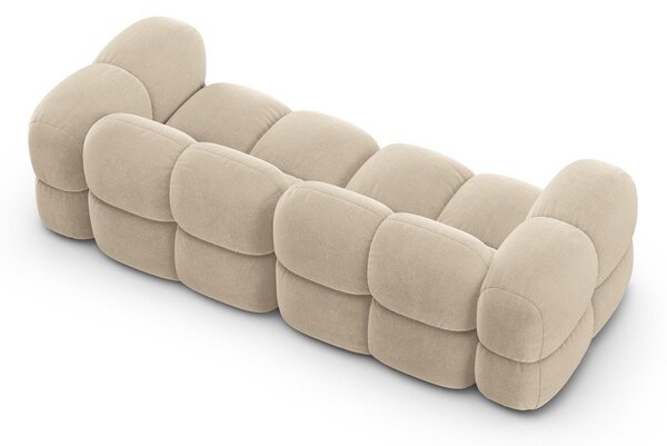 Bež baršunasti sofa 250 cm Loretto – Cosmopolitan Design