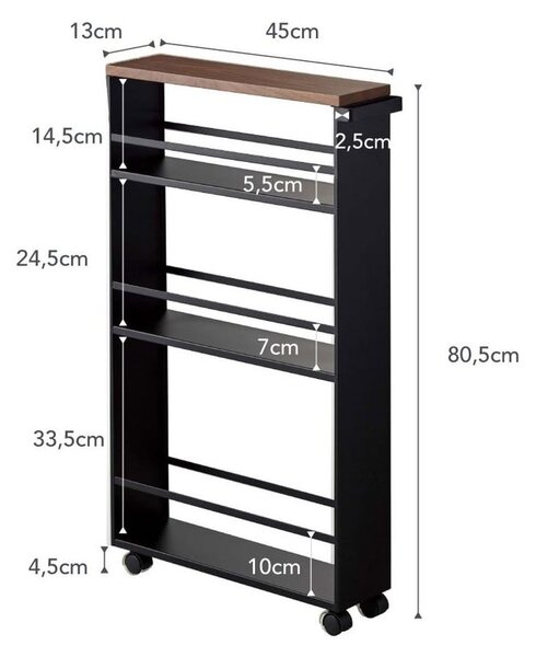 Crna metalna kupaonska polica 47,5x81 cm Tower – YAMAZAKI