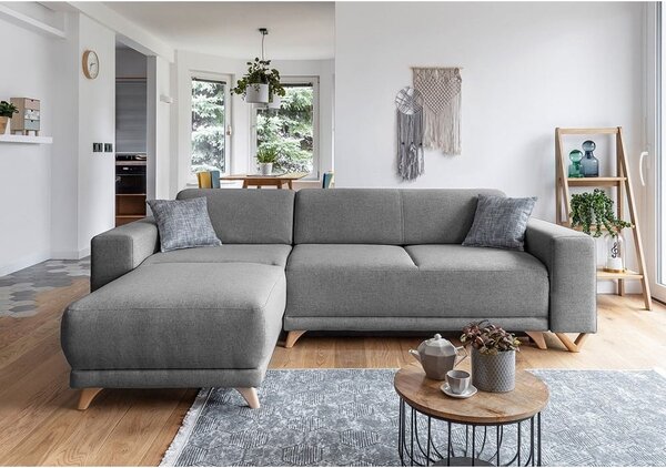 Siva sklopiva/s prostorom za odlaganje kutna garnitura Classy Sophie – Miuform