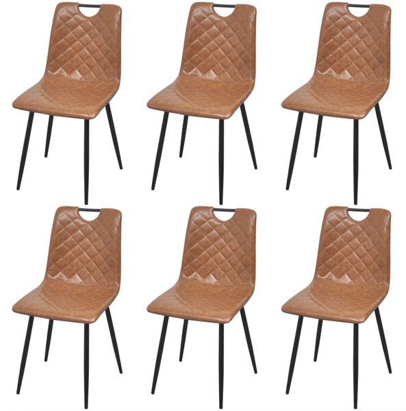 VidaXL Blagovaonske stolice od umjetne kože 6 kom smeđe